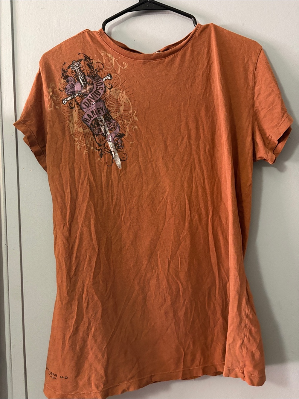 Harley-Davidson Orange Short Sleeve Graphic Tee